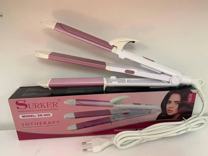 Плойка-щипці для завивки, гофре 3в1, праска для волосся SURKER 980  4