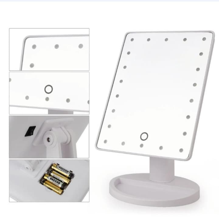 Дзеркало для макіяжу з підсвткою LED Mirror рожеве 3