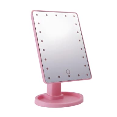 Дзеркало для макіяжу з підсвткою LED Mirror рожеве