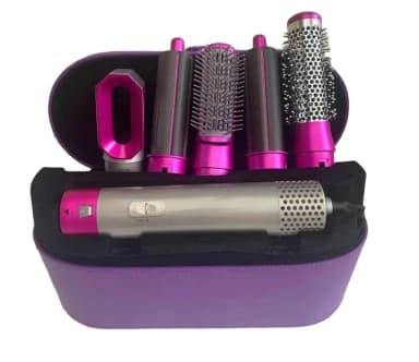 Фен-стайлер для волосся HAIR BRUSH 1000W 5в1 фіолетовий кейс