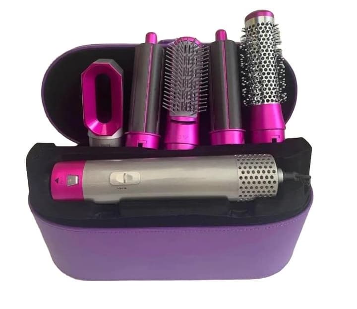 Фен-стайлер для волосся HAIR BRUSH 1000W 5в1 фіолетовий кейс 1