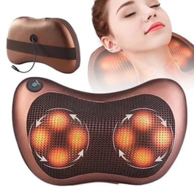 Масажна подушка Massage Pillow з інфрачервоним прогріванням і роликами, що обертаються від мережі та прикурювача