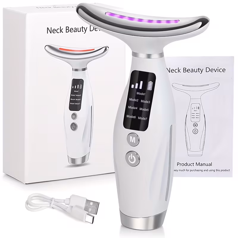 Мікрострумовий ліфтинг масажер для обличчя та шиї Neck Beauty Device Білий (120 в ящ)