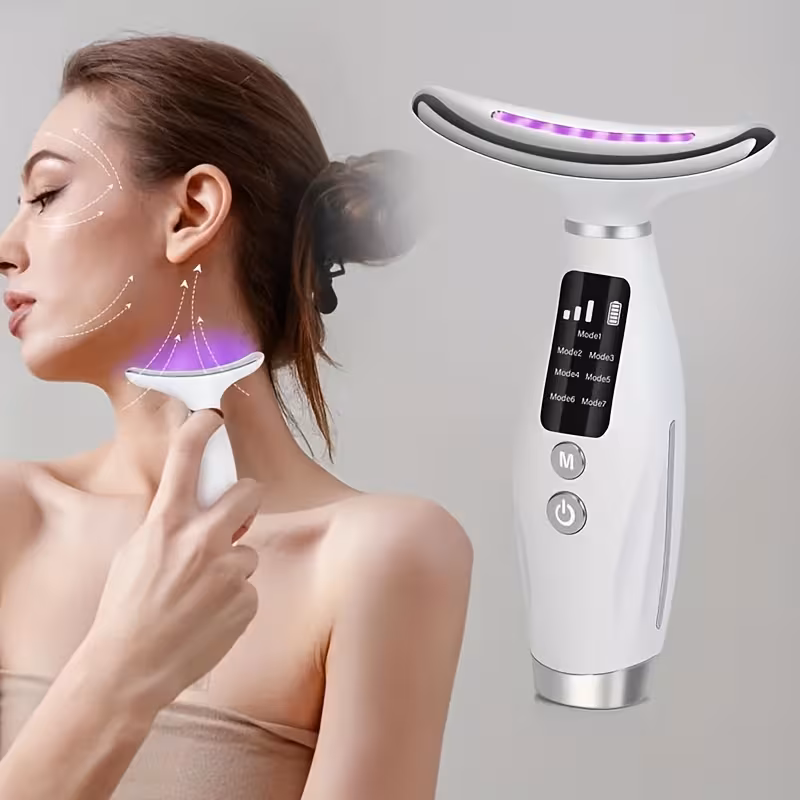 Мікрострумовий ліфтинг масажер для обличчя та шиї Neck Beauty Device Білий (120 в ящ) 5