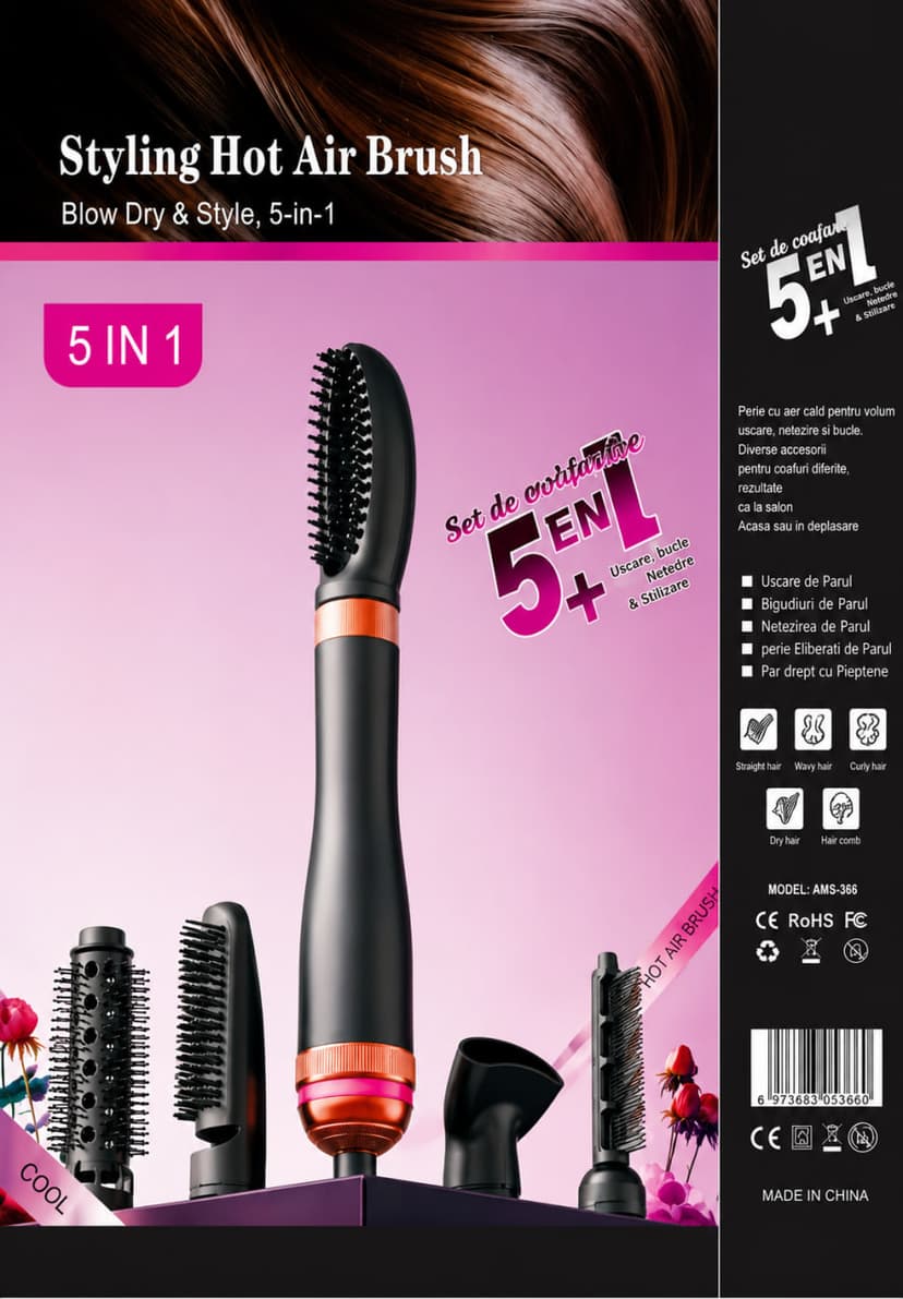 Фен-гребінець 5 в 1 Styling Hot Air Brush  (30 в ящ) 2