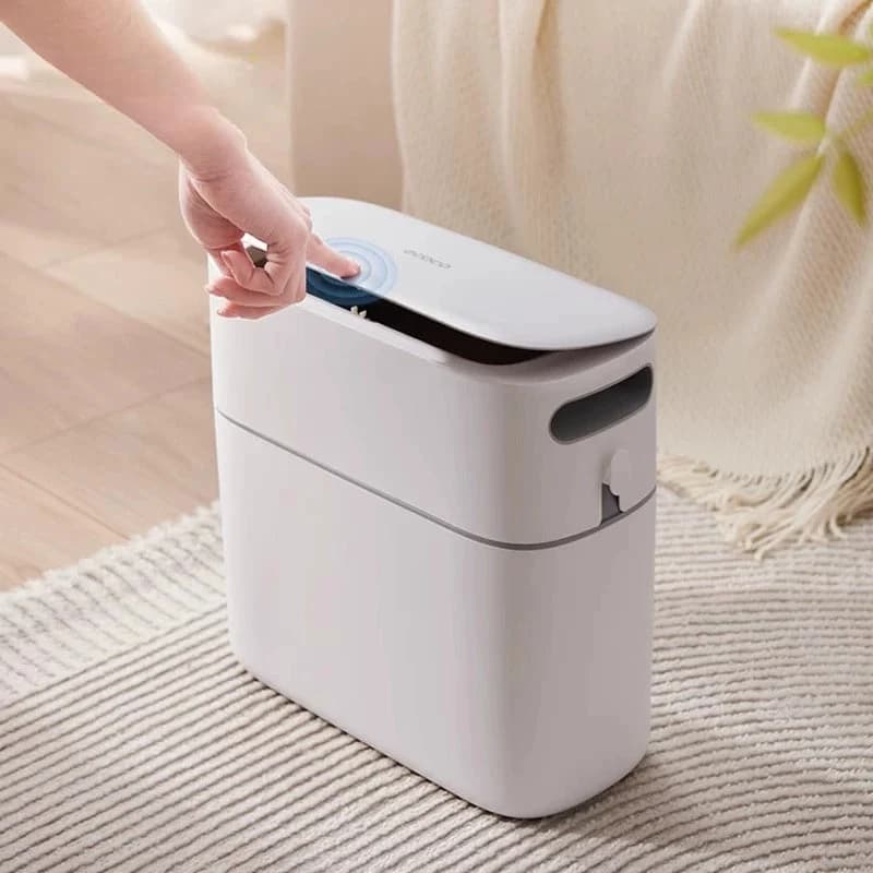 Смітник у ванну Ecoco вузький 12 л з кришкою, Чорний 4
