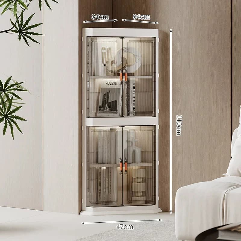 Кутова модульна шафа для зберігання, 2 рівні - 34×110×47 см 1