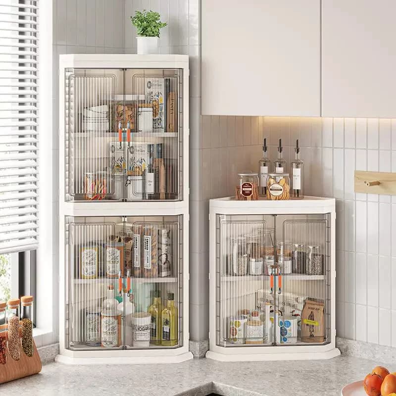 Кутова модульна шафа для зберігання, 2 рівні - 34×110×47 см 3