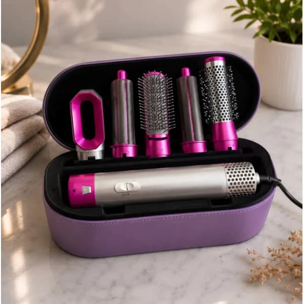 Фен-стайлер для волосся HAIR BRUSH 1000W 5в1 фіолетовий кейс 5