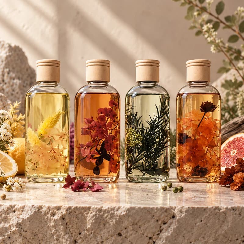 Аромадифузор для дому «Herbarium» з сухоцвітами у флаконі 500 мл, Білий чай і бамбук 2