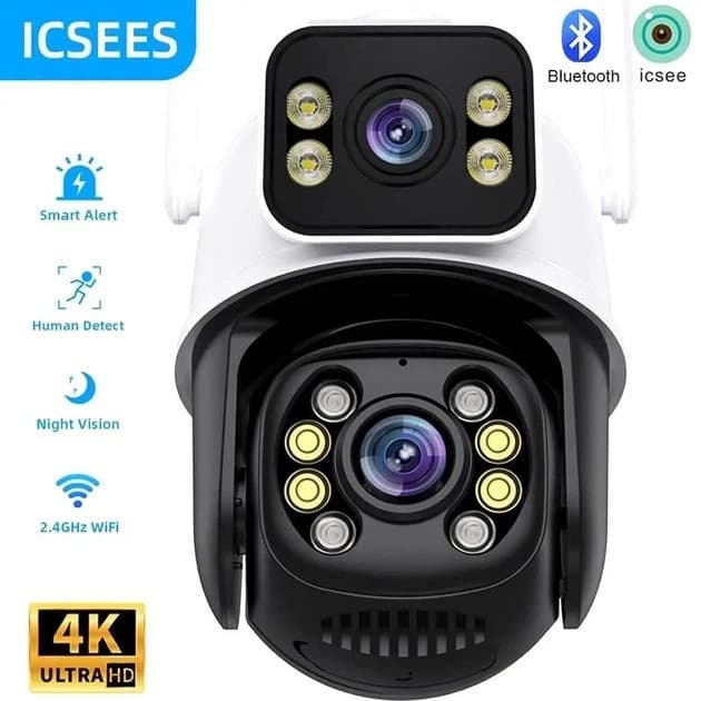 Камера відеоспостереження WI-FI 4K 6 Мп IP поворотна вулична з двома об'єктивами  5