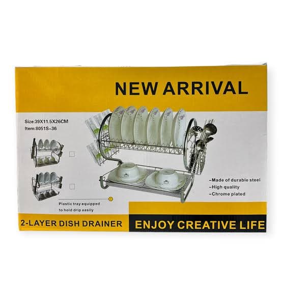 Сушилка для посуду New Arrival 2-Layer Dish Draine двоярусна сушарка для посуду S 36 см  5