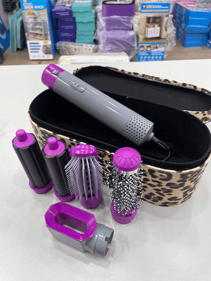 Фен-стайлер для волосся HAIR BRUSH 1000W 5в1 леопардовий кейс (20 в ящ) 2
