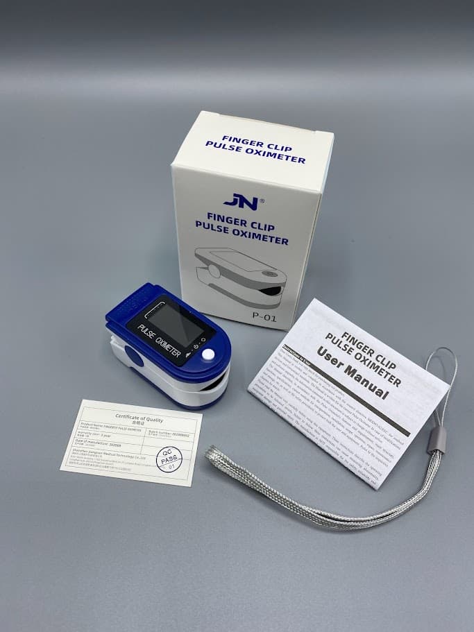 Пульсоксиметр на палець (пульсометр оксиметр) JN P01 TFT Blue 2