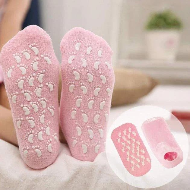 SPA шкарпетки з зволожуючим гелем для догляду за ногами (рожеві)  2
