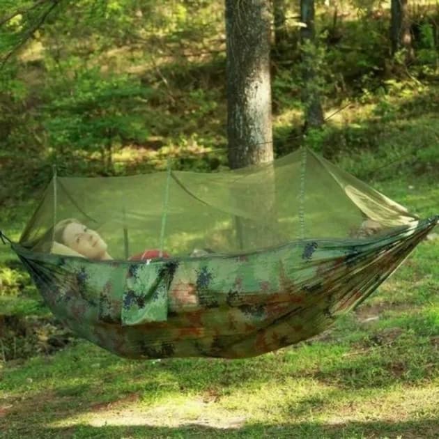 Гамак з сіткою компактний в мішечку камуфляж  4