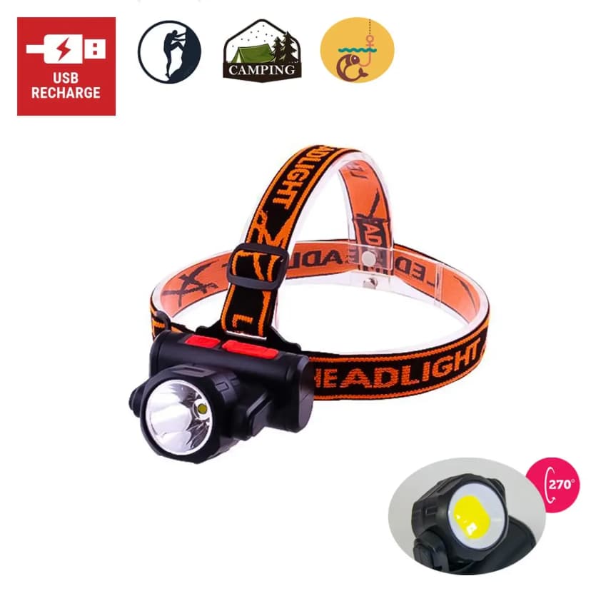Ліхтар налобний BL 2001 4SMD+XPE USB CHARGE 7469 1