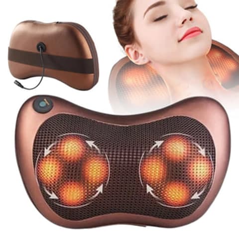 Масажна подушка Massage Pillow з інфрачервоним прогріванням і роликами, що обертаються від мережі та прикурювача 1