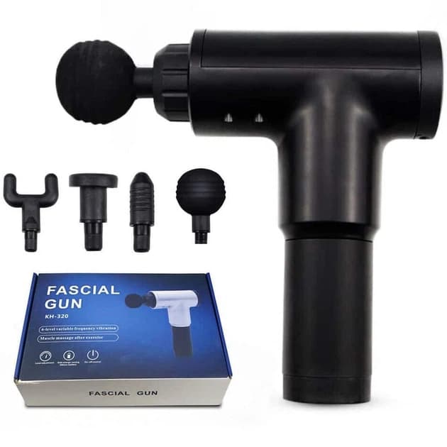 Вібромасажер Портативний Ударний масажер для тіла Fascial gun чорний RH-320 1