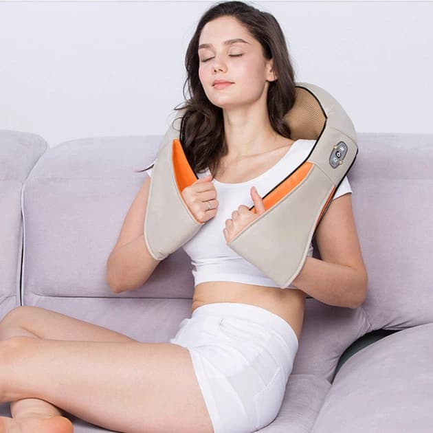 Роликовий масажер для шиї та плечей з інфрачервоним прогріванням Massager of Neck Kneading 3