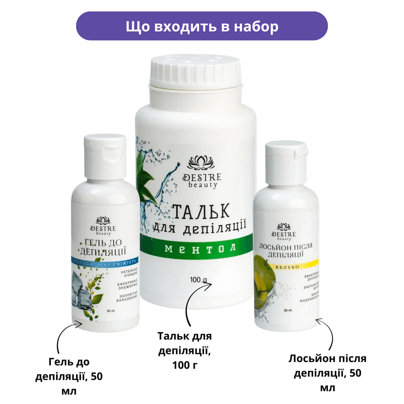 Набір засобів Desire Beauty до та після депіляції, 50 мл 2