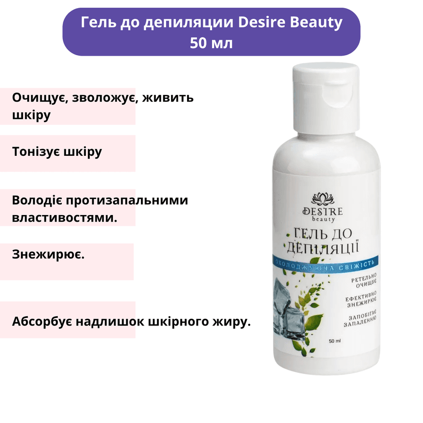 Набір засобів Desire Beauty до та після депіляції, 50 мл 3
