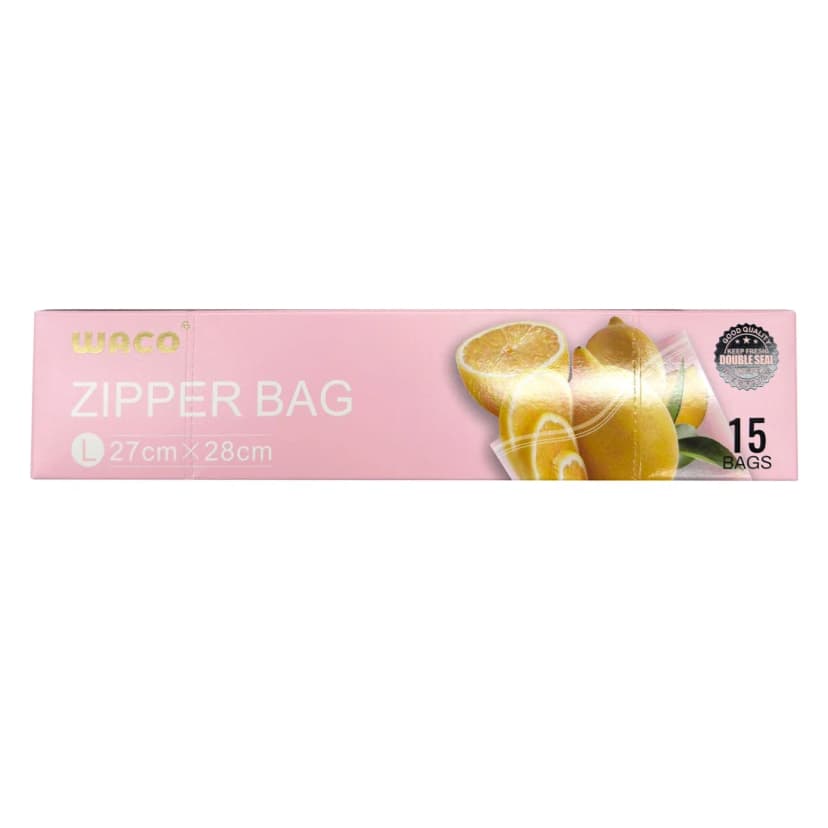 Пакети з застібкою WACO Zip-lock харчові, L - 27x28 см 1
