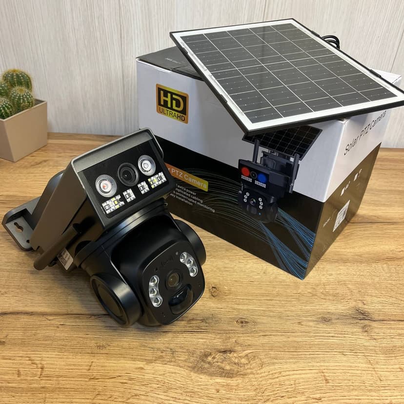 Вулична автономна камера 4G на сонячній панелі з подвійним датчиком руху V360 Pro 2