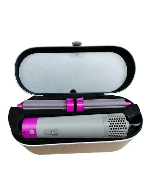 Фен-стайлер для волосся HAIR BRUSH 1000W 5в1 сріблястий кейс 3