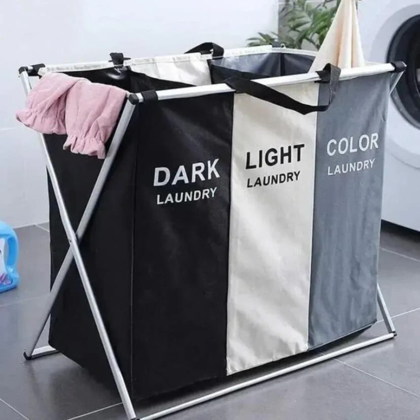 Кошик для білизни складаний Laundry Basket 3 секції 2