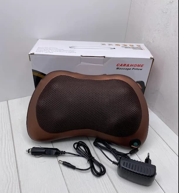 Масажна подушка Massage Pillow з інфрачервоним прогріванням і роликами, що обертаються від мережі та прикурювача 2