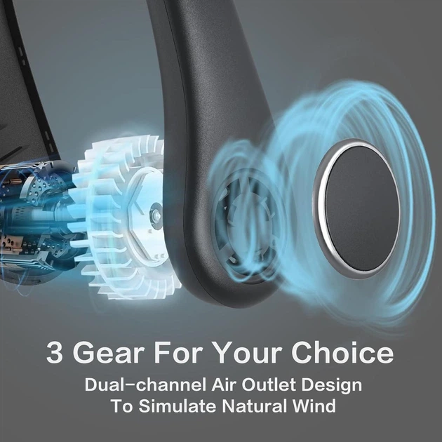 Вентилятор на шию, 3 рівня Dreamy Cubby Neck Fan 4