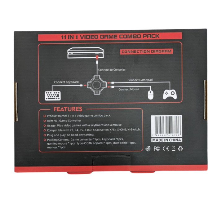 Набір ігровий Converter Mix Pro 11 в 1 конвертер клавіатура миша 5