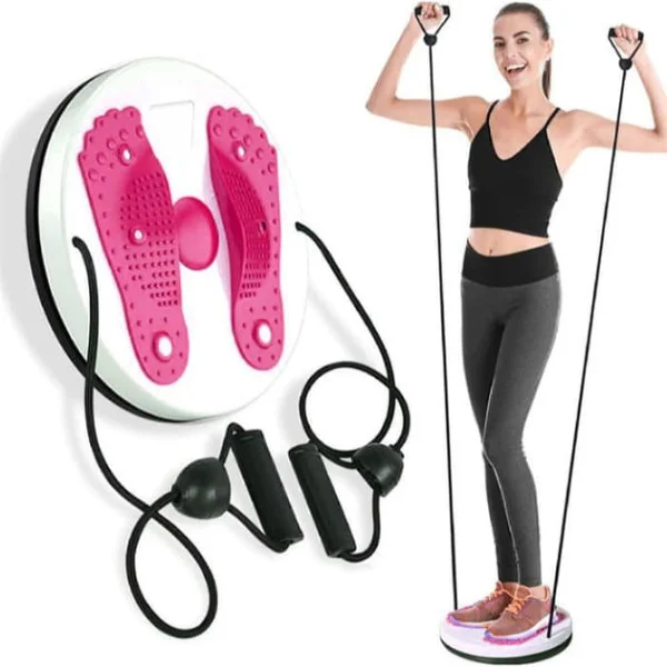Тренажер диск здоров'я для схуднення для підлоги з масажем ступнів, з еспандерами 1