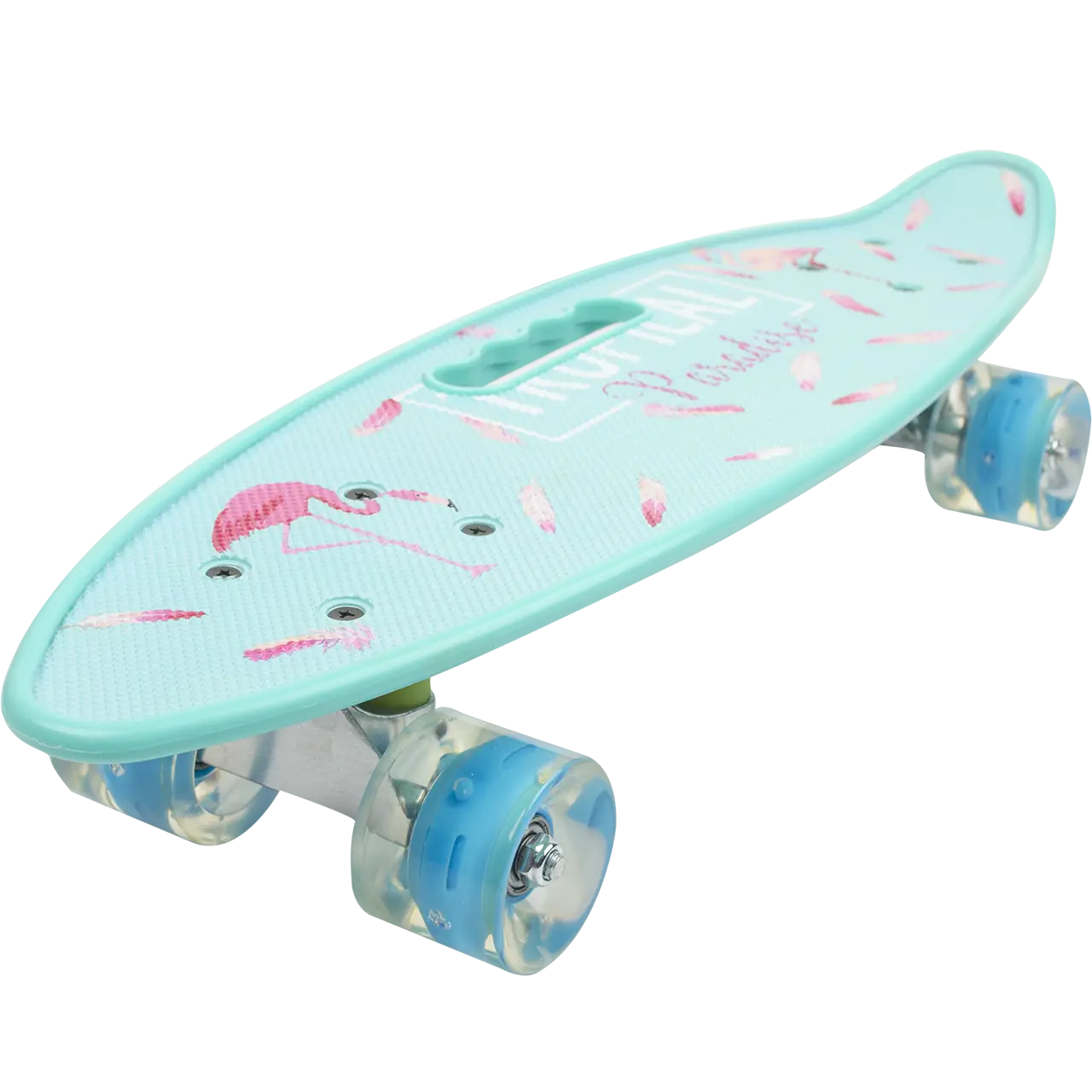 Пенніборд "Фламінго"Скейт з колесами, що світяться, і ручкою 60х16см 3