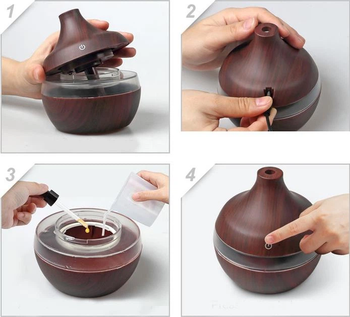 Зволожувач повітря 300 Мл "темний дуб" з підсвідкою 7 LED 300 Мл 4