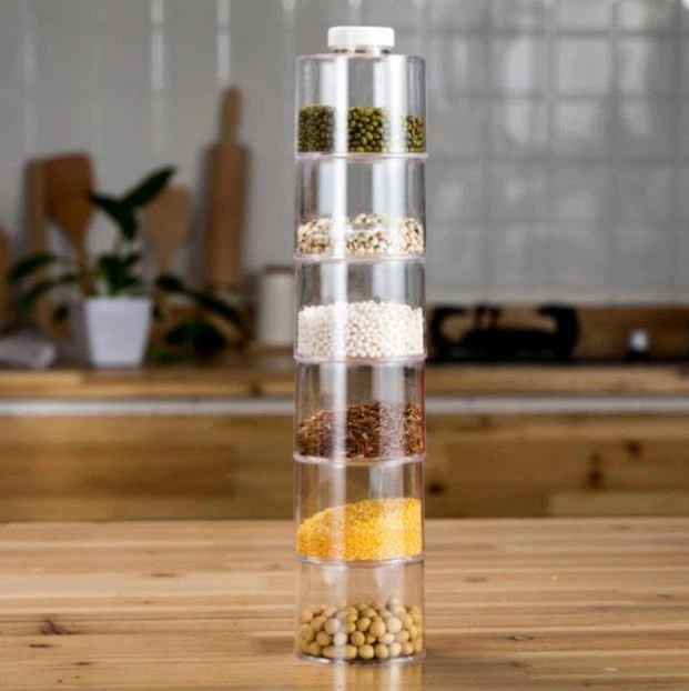Набір баночок для спецій 6 шт Spice Tower Органайзери для зберігання спецій з наліпками 2