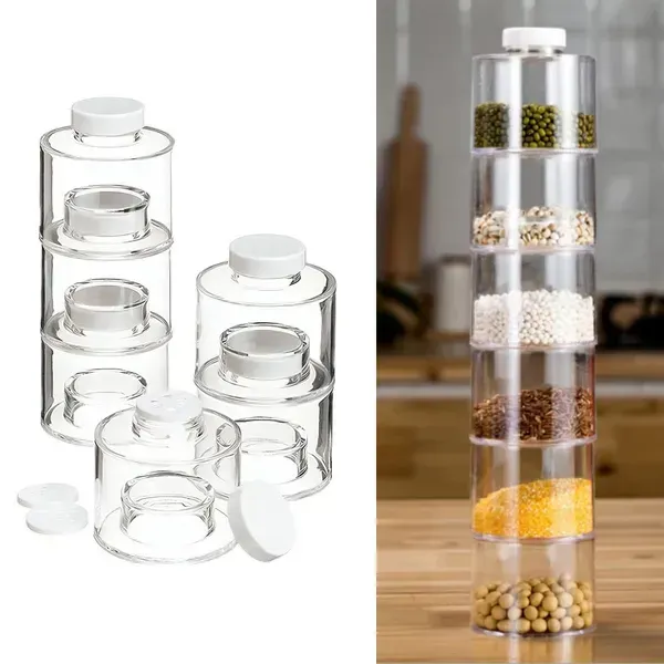 Набір баночок для спецій 6 шт Spice Tower Органайзери для зберігання спецій з наліпками 4