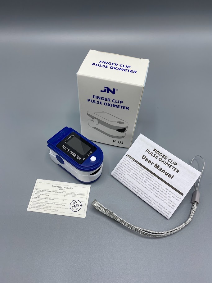 Пульсоксиметр на палець (пульсометр оксиметр) JN P01 TFT Blue 2