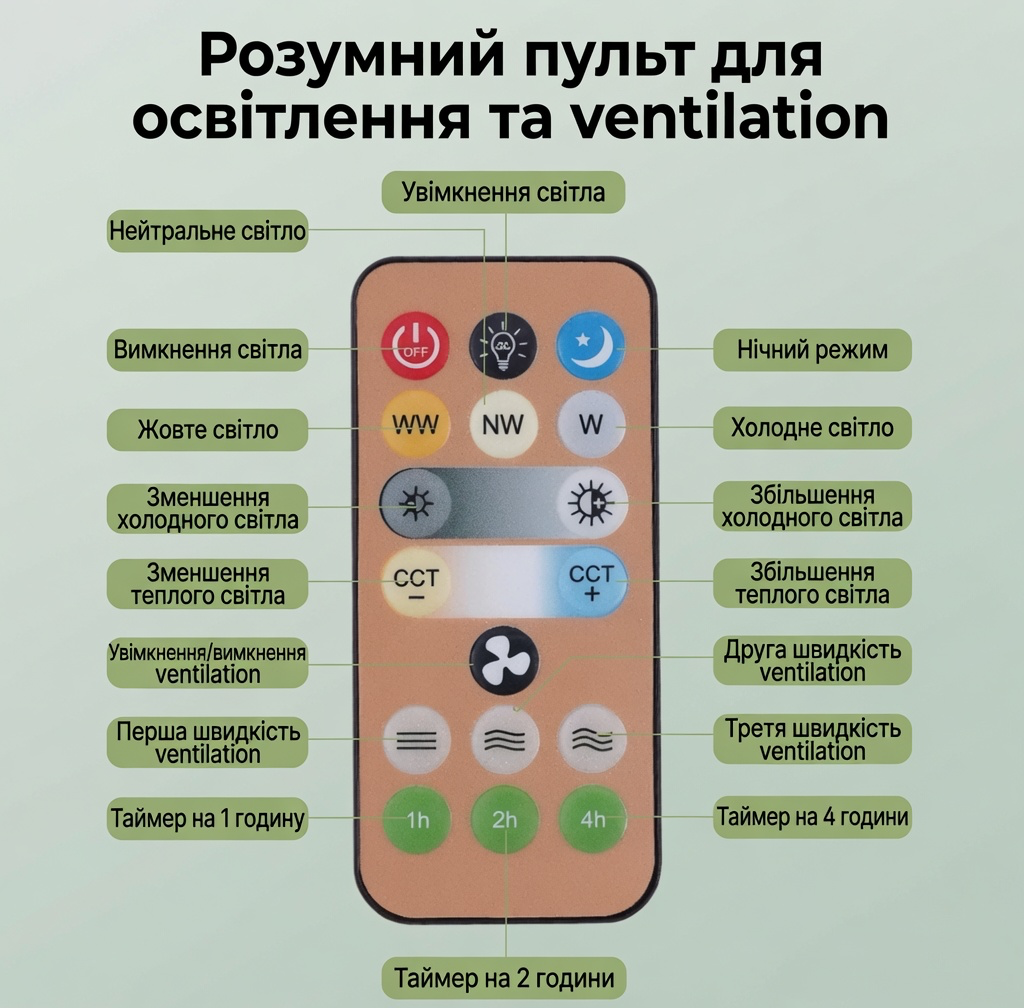Лампа-вентилятор у патрон LED з пультом E27 вентилятором з підсвічуванням 3 режими 7