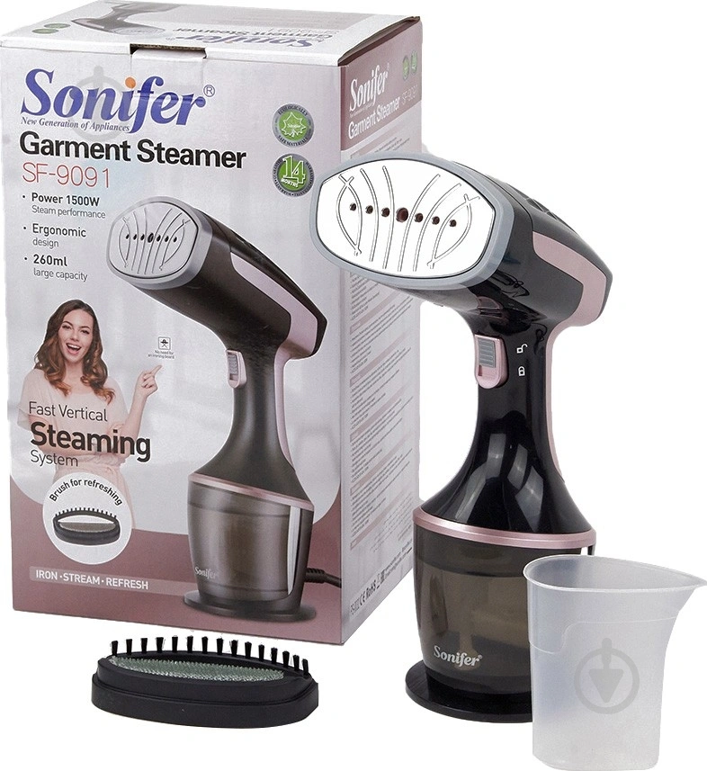 Ручний відпарювач для одягу 260 мл 1500 Вт від мережі Sonifer SF-9091 1