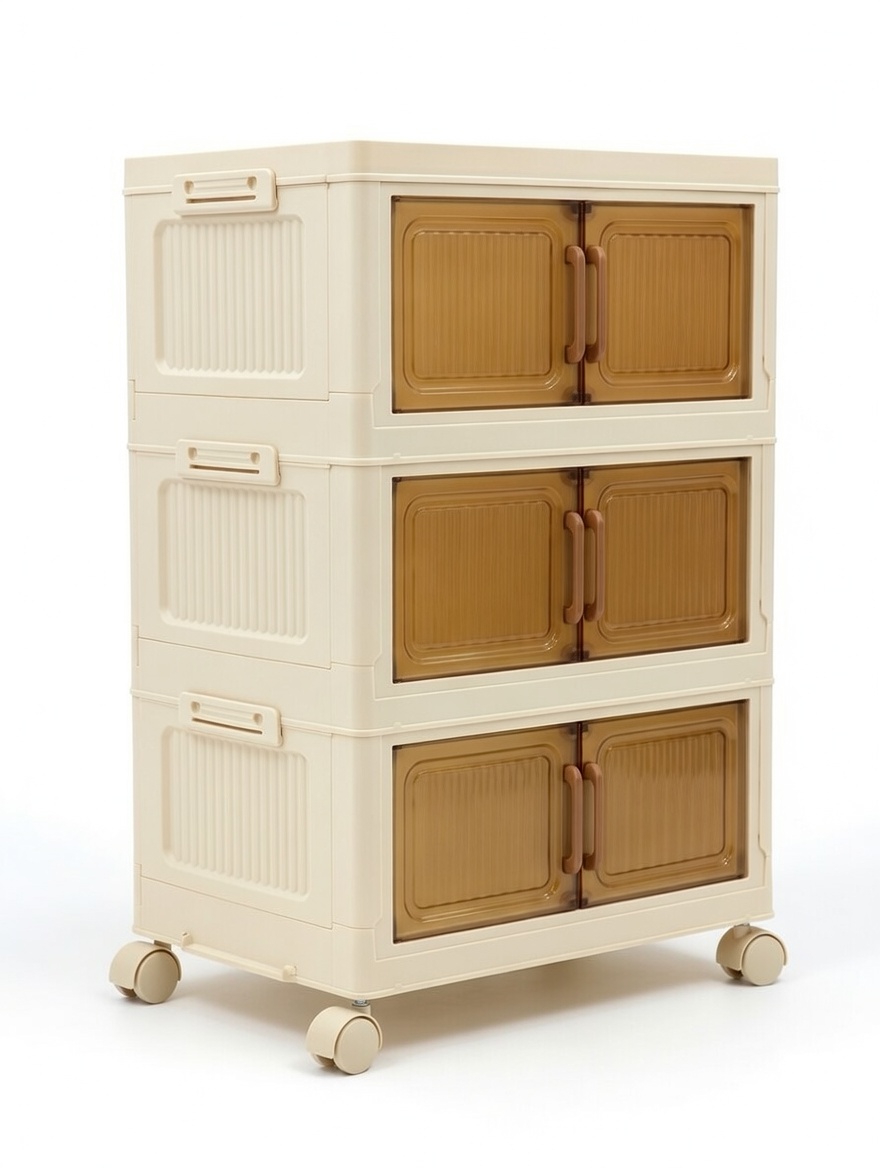 Триповерхова прозора скринька для зберігання, висота ящиків 50 см (1 в ящ) 1