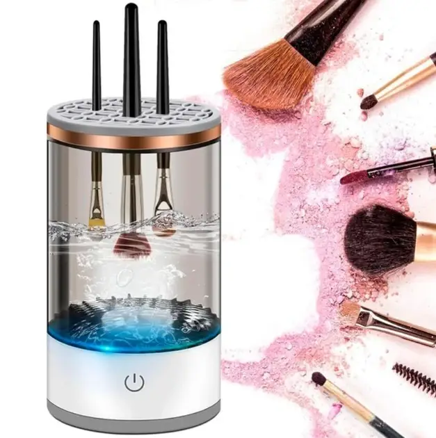 Портативний автоматичний очищувач пензлів для макіяжу Makeup Brush Cleaner USB Білий 1