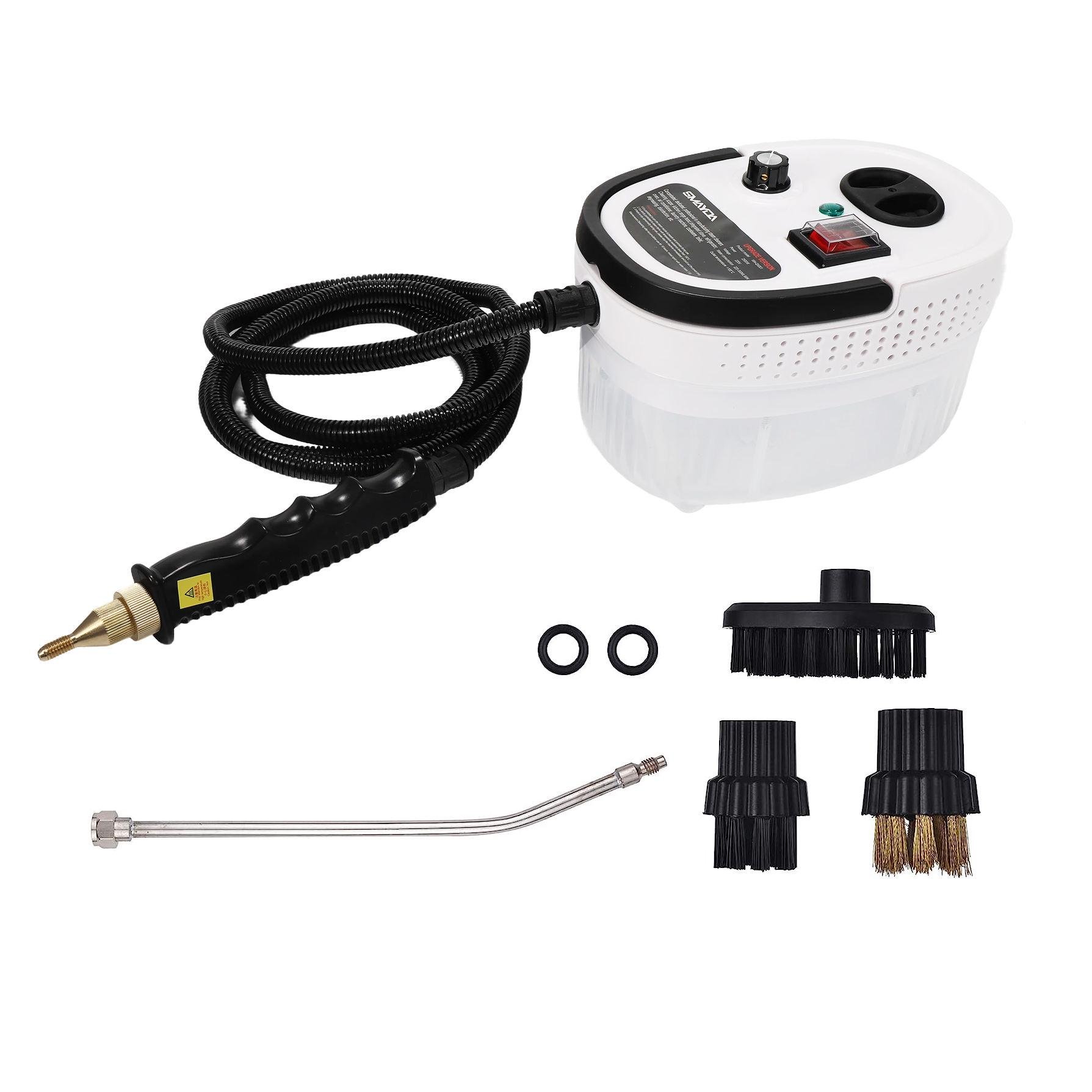 Портативний електричний пароочисник з високим тиском Steam Cleaner 2500W Білий З насадками 5