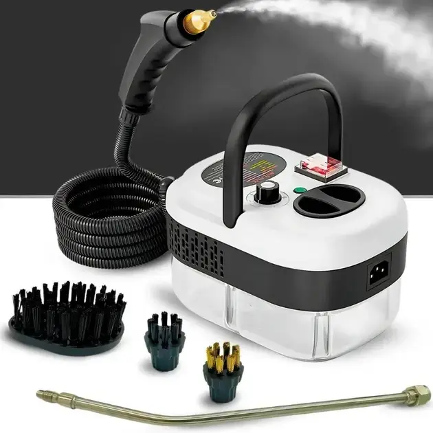Портативний електричний пароочисник з високим тиском Steam Cleaner 2500W Білий З насадками 1