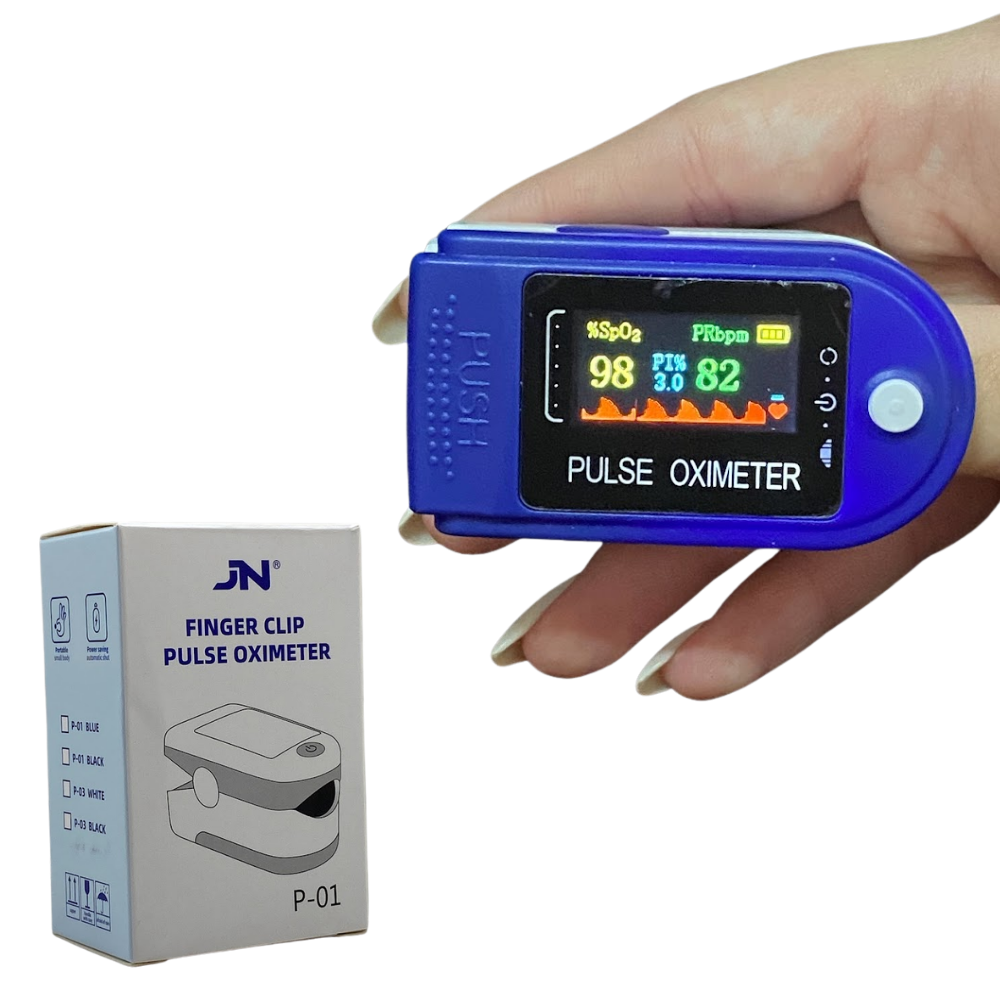 Пульсоксиметр на палець (пульсометр оксиметр) JN P01 TFT Blue 1