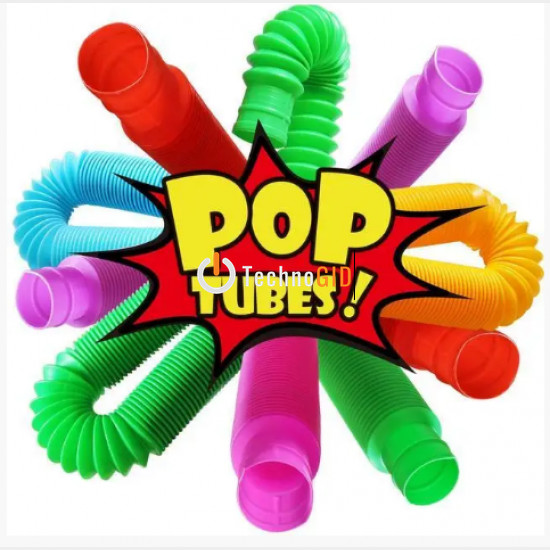 Fidget Pop Tube Пластикові еластичні труби, набір 12 штук