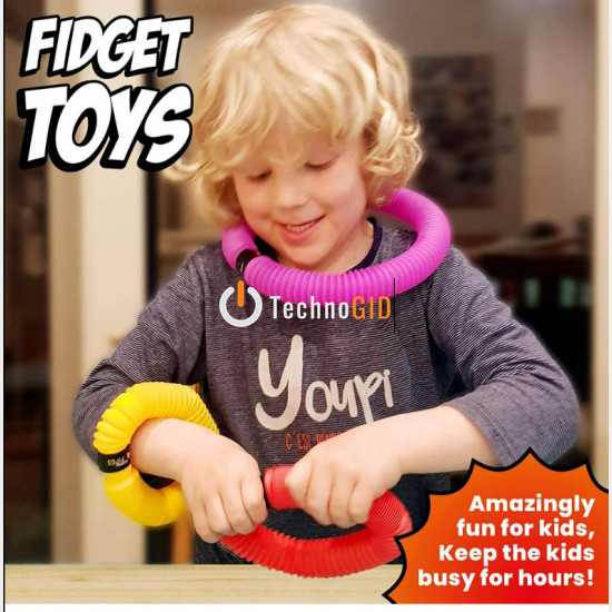 Fidget Pop Tube Пластикові еластичні труби, набір 12 штук