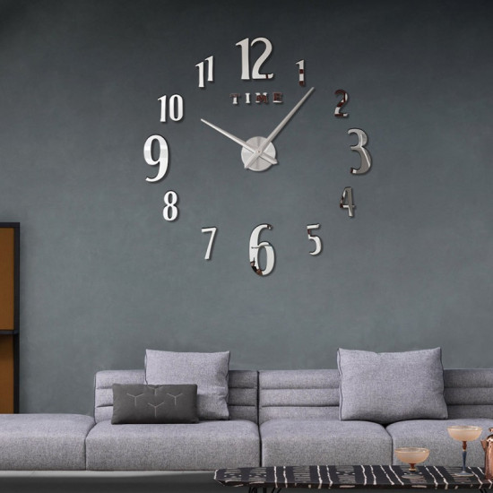 Большие настенные часы DIY Clock NEW  55  Черный  и СРЕБРО   (172520 ) (72)
