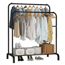 Двойная стойка – вешалка для одежды Double floor Hanger TW610 с крючками и полкой для обуви